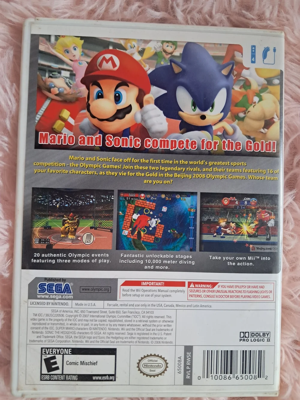 Nintendo Wii Mario & Sonic Olympic Games Video Game